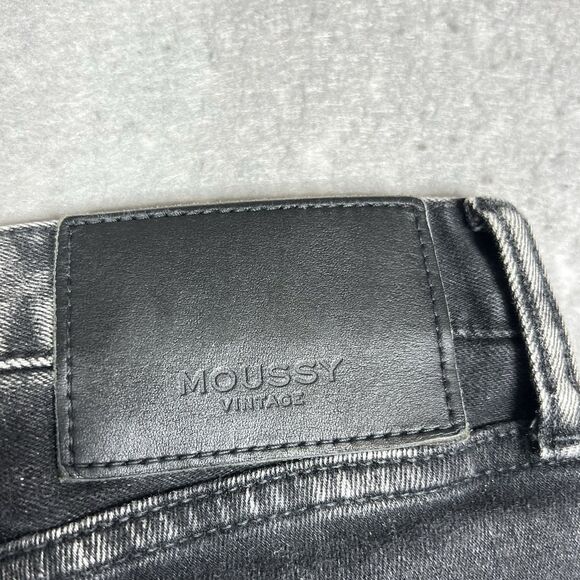 Moussy Vintage Jeans Size 27 Black Howa Skinny Distressed Pockets Japan - Picture 11 of 14
